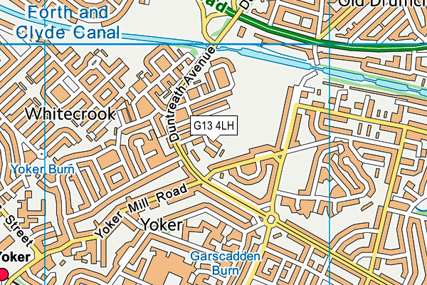 G13 4LH map - OS VectorMap District (Ordnance Survey)