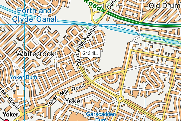 G13 4LJ map - OS VectorMap District (Ordnance Survey)