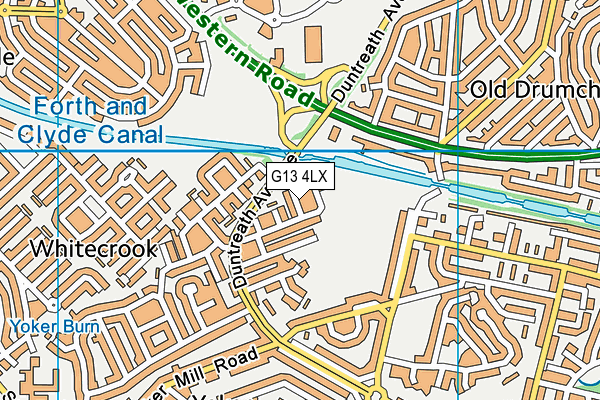 G13 4LX map - OS VectorMap District (Ordnance Survey)