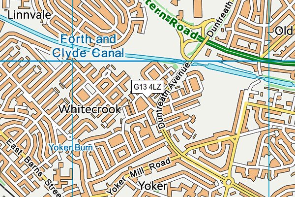 G13 4LZ map - OS VectorMap District (Ordnance Survey)