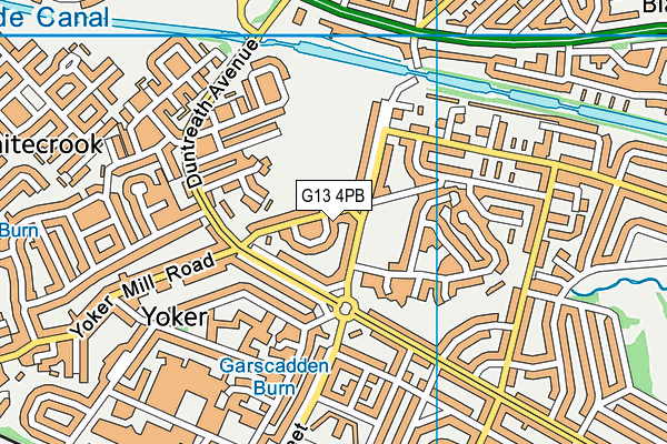 G13 4PB map - OS VectorMap District (Ordnance Survey)