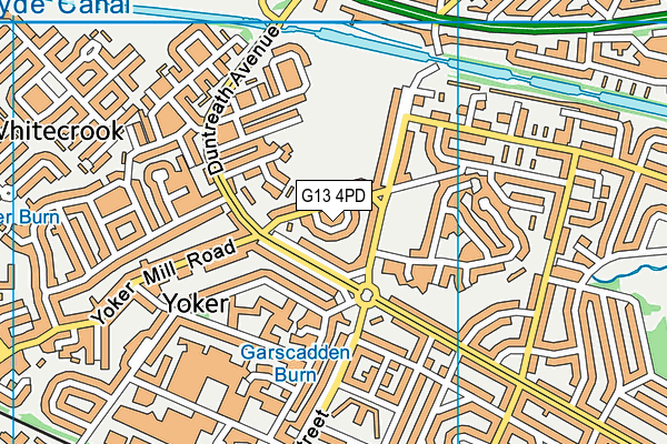 G13 4PD map - OS VectorMap District (Ordnance Survey)