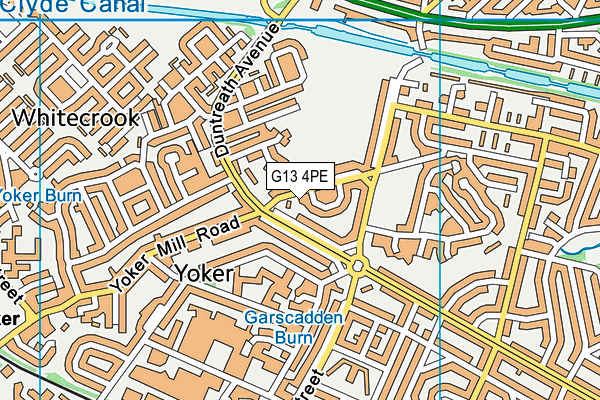 G13 4PE map - OS VectorMap District (Ordnance Survey)