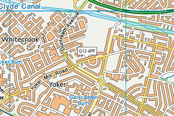 G13 4PF map - OS VectorMap District (Ordnance Survey)