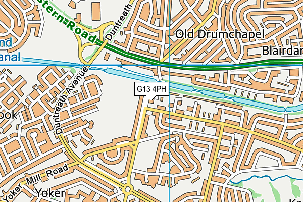 G13 4PH map - OS VectorMap District (Ordnance Survey)