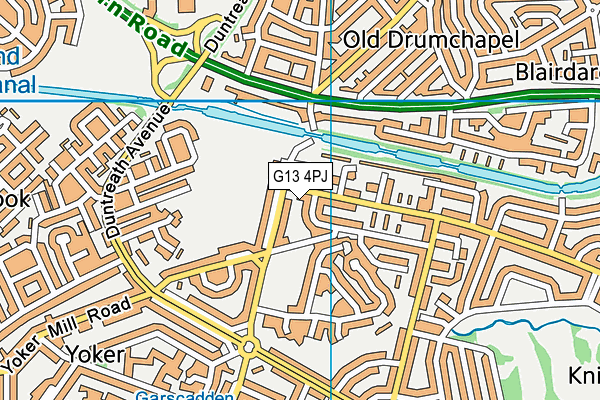 G13 4PJ map - OS VectorMap District (Ordnance Survey)