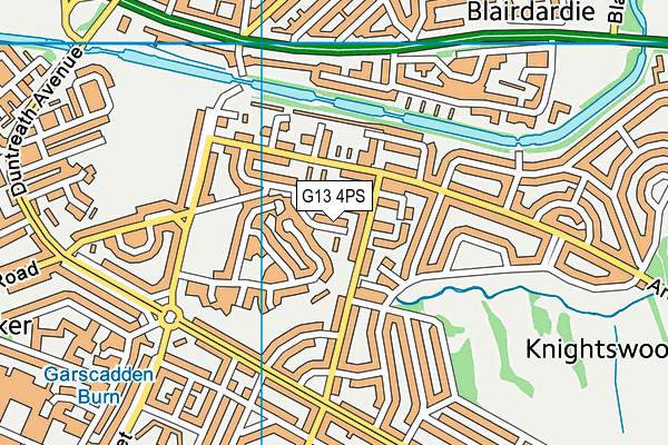 G13 4PS map - OS VectorMap District (Ordnance Survey)