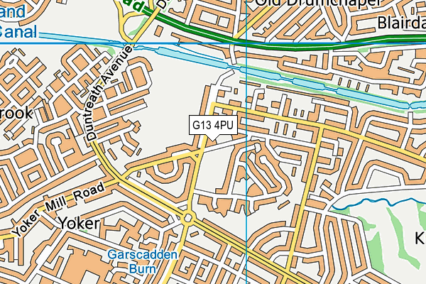 G13 4PU map - OS VectorMap District (Ordnance Survey)