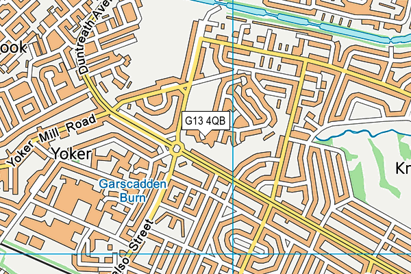 G13 4QB map - OS VectorMap District (Ordnance Survey)