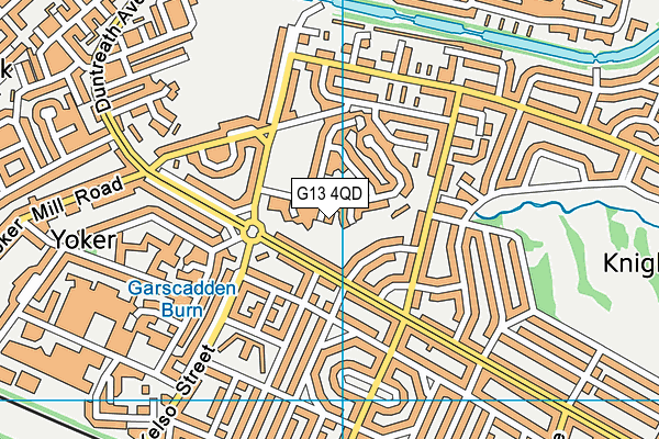 G13 4QD map - OS VectorMap District (Ordnance Survey)