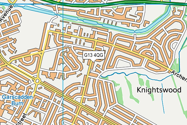 G13 4QG map - OS VectorMap District (Ordnance Survey)