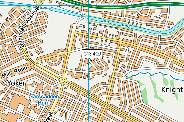 G13 4QJ map - OS VectorMap District (Ordnance Survey)