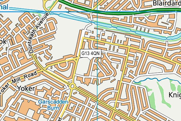 G13 4QN map - OS VectorMap District (Ordnance Survey)