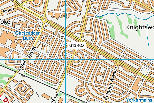 G13 4QX map - OS VectorMap District (Ordnance Survey)