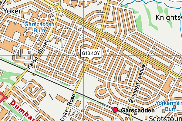 G13 4QY map - OS VectorMap District (Ordnance Survey)