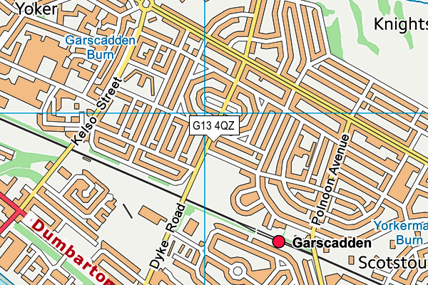 G13 4QZ map - OS VectorMap District (Ordnance Survey)