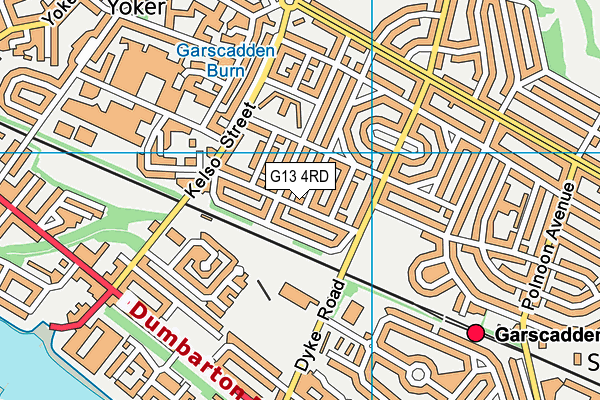 G13 4RD map - OS VectorMap District (Ordnance Survey)