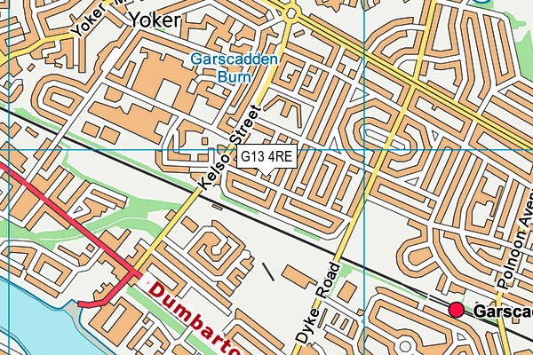 G13 4RE map - OS VectorMap District (Ordnance Survey)