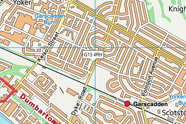 G13 4RH map - OS VectorMap District (Ordnance Survey)