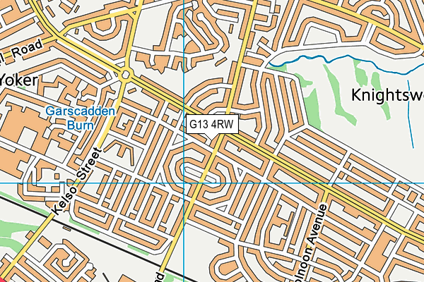 G13 4RW map - OS VectorMap District (Ordnance Survey)