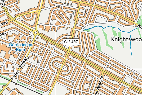 G13 4RZ map - OS VectorMap District (Ordnance Survey)