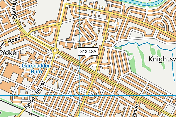 G13 4SA map - OS VectorMap District (Ordnance Survey)