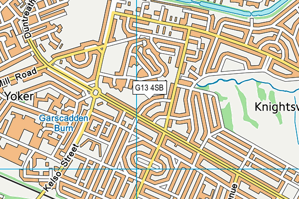 G13 4SB map - OS VectorMap District (Ordnance Survey)