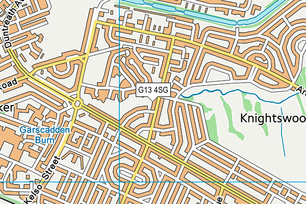 G13 4SG map - OS VectorMap District (Ordnance Survey)
