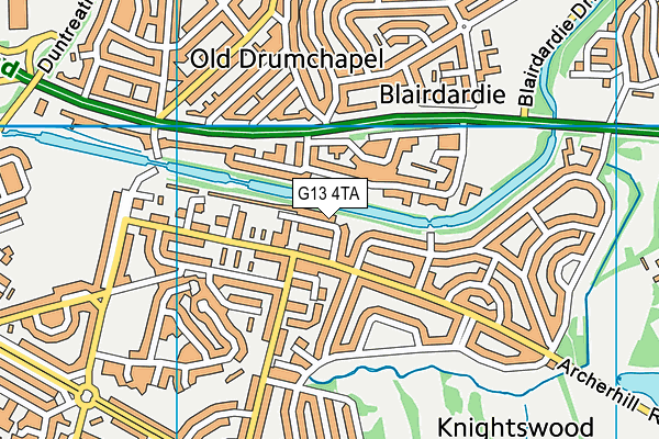 G13 4TA map - OS VectorMap District (Ordnance Survey)