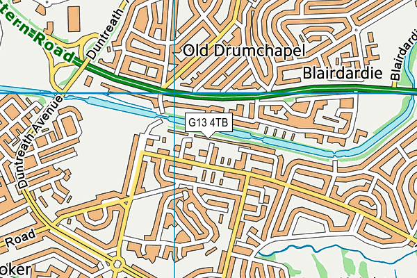 G13 4TB map - OS VectorMap District (Ordnance Survey)