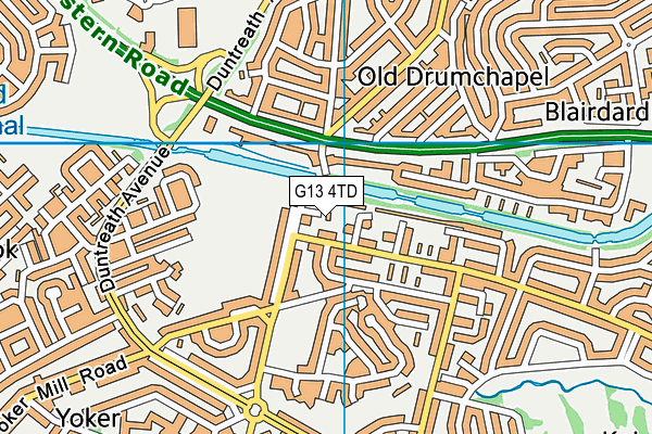 G13 4TD map - OS VectorMap District (Ordnance Survey)