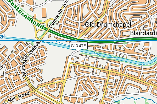 G13 4TE map - OS VectorMap District (Ordnance Survey)