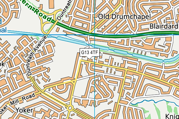 G13 4TF map - OS VectorMap District (Ordnance Survey)