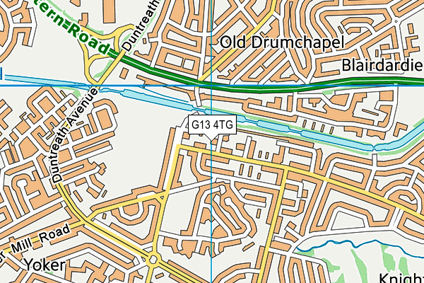 G13 4TG map - OS VectorMap District (Ordnance Survey)