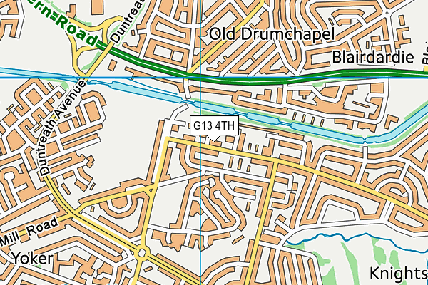 G13 4TH map - OS VectorMap District (Ordnance Survey)