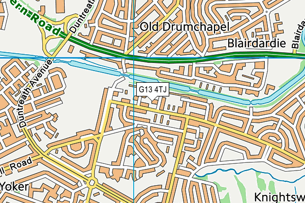 G13 4TJ map - OS VectorMap District (Ordnance Survey)