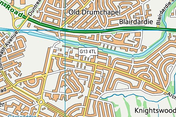 G13 4TL map - OS VectorMap District (Ordnance Survey)