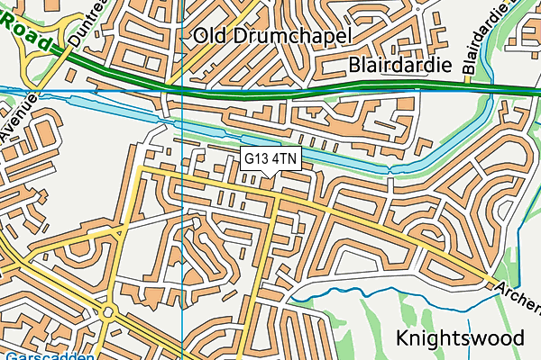 G13 4TN map - OS VectorMap District (Ordnance Survey)