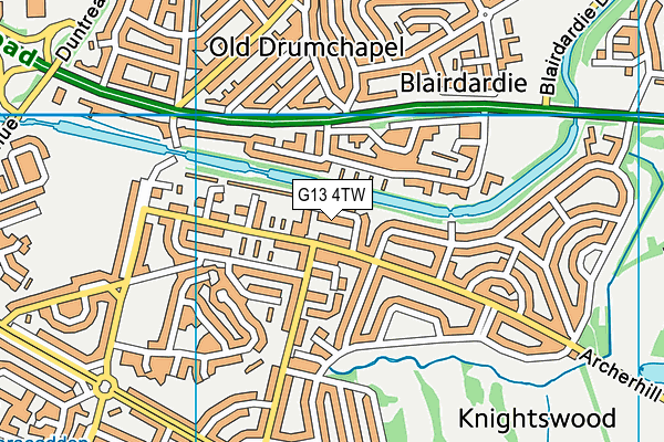 G13 4TW map - OS VectorMap District (Ordnance Survey)