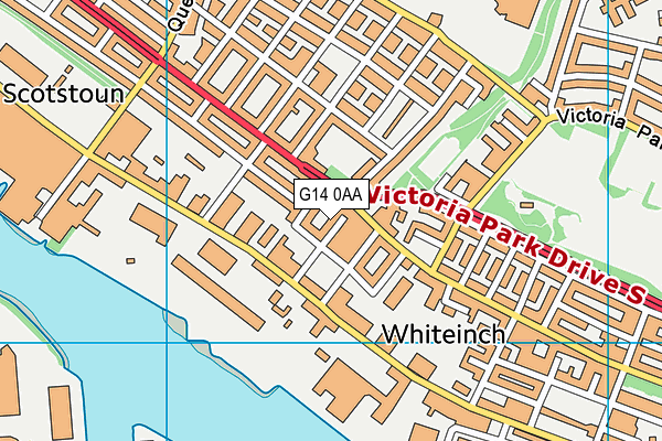 G14 0AA map - OS VectorMap District (Ordnance Survey)