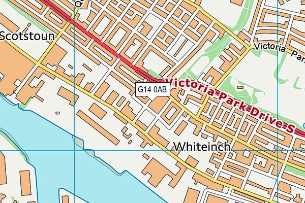 G14 0AB map - OS VectorMap District (Ordnance Survey)