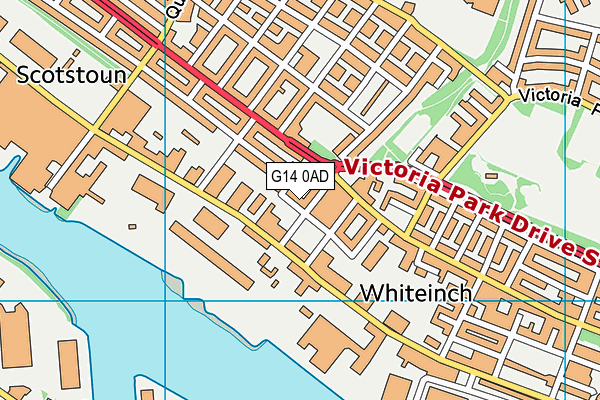 G14 0AD map - OS VectorMap District (Ordnance Survey)