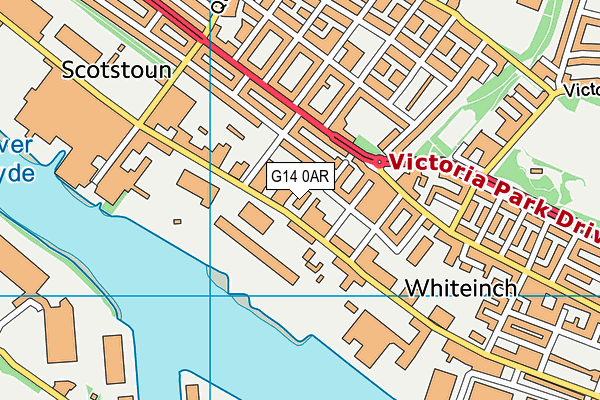 G14 0AR map - OS VectorMap District (Ordnance Survey)
