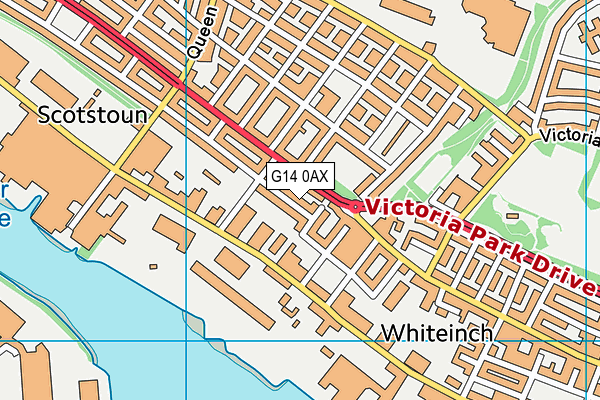 G14 0AX map - OS VectorMap District (Ordnance Survey)