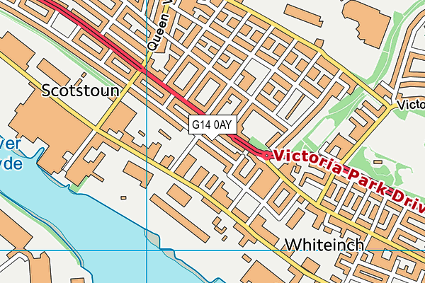 G14 0AY map - OS VectorMap District (Ordnance Survey)