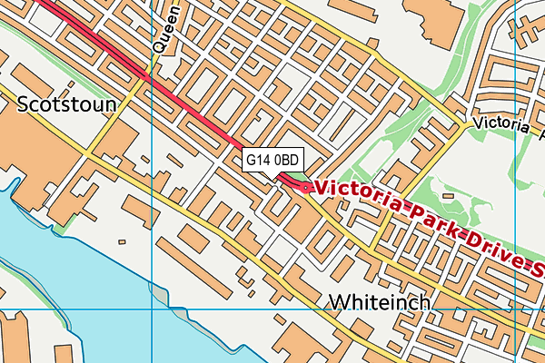 G14 0BD map - OS VectorMap District (Ordnance Survey)