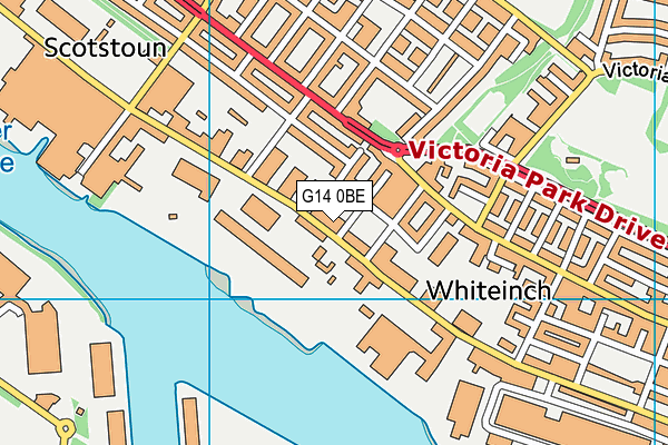 G14 0BE map - OS VectorMap District (Ordnance Survey)