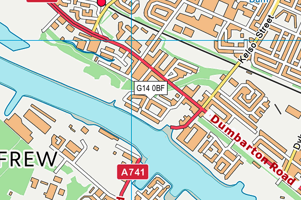 G14 0BF map - OS VectorMap District (Ordnance Survey)