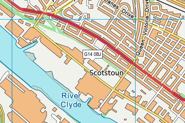 G14 0BJ map - OS VectorMap District (Ordnance Survey)