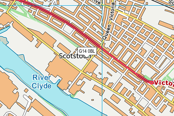 G14 0BL map - OS VectorMap District (Ordnance Survey)